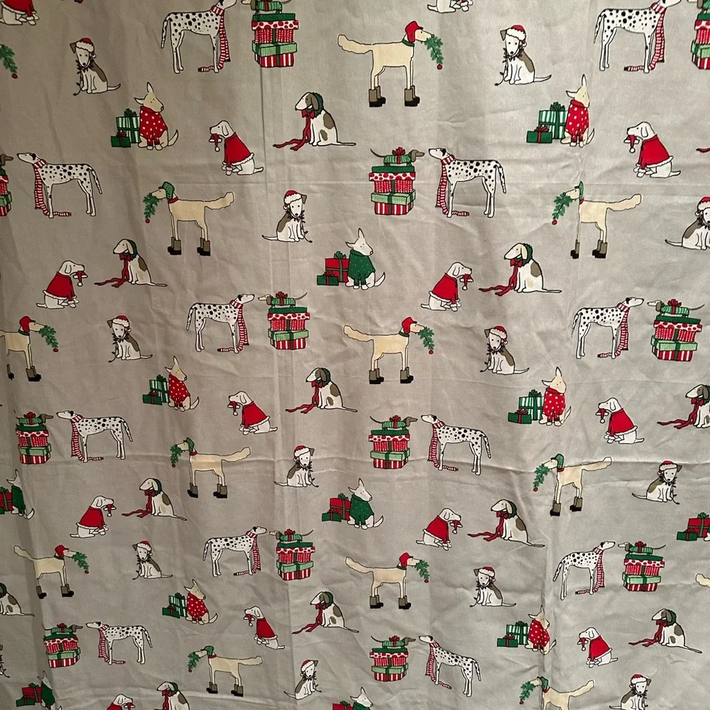 Festive Dog Pattern Shower Curtain